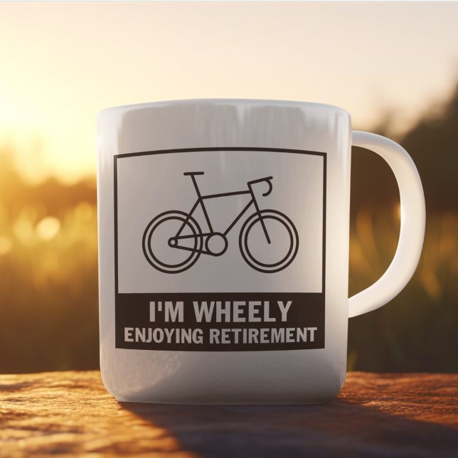 I'm Wheely Enjoying Retirement Funny Bicycle Bike Two-Tone Coffee Mug (Creator Uploaded)