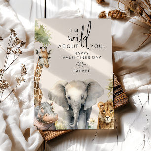 I'm Wild About You Animal Valentines Day Holiday Card