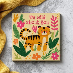 I'm Wild About You Cute Tiger Valentine's Day  Ceramic Tile