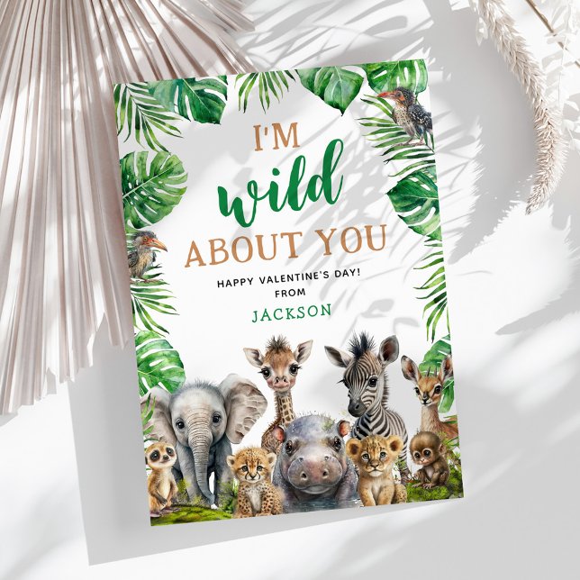 I'm Wild About You Kids Valentines Day Holiday Card (Creator Uploaded)