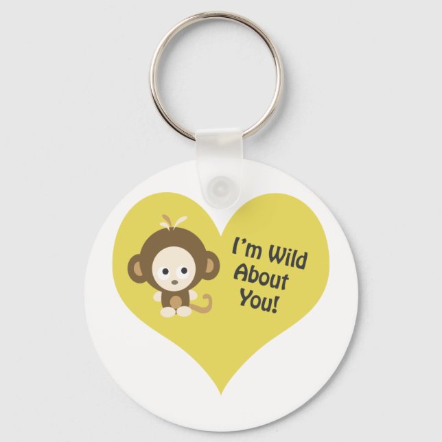 I'm Wild about You Monkey Key Ring (Front)