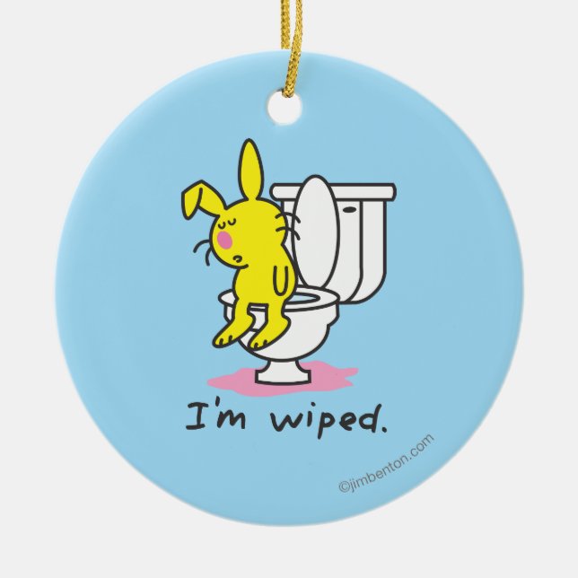 I'm Wiped Ceramic Tree Decoration (Front)