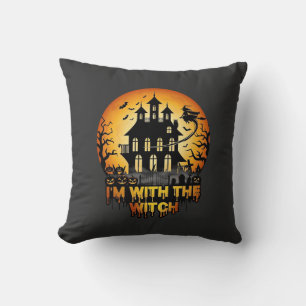 Im Witch Haunted House Full Moon Pumpkins Cushion