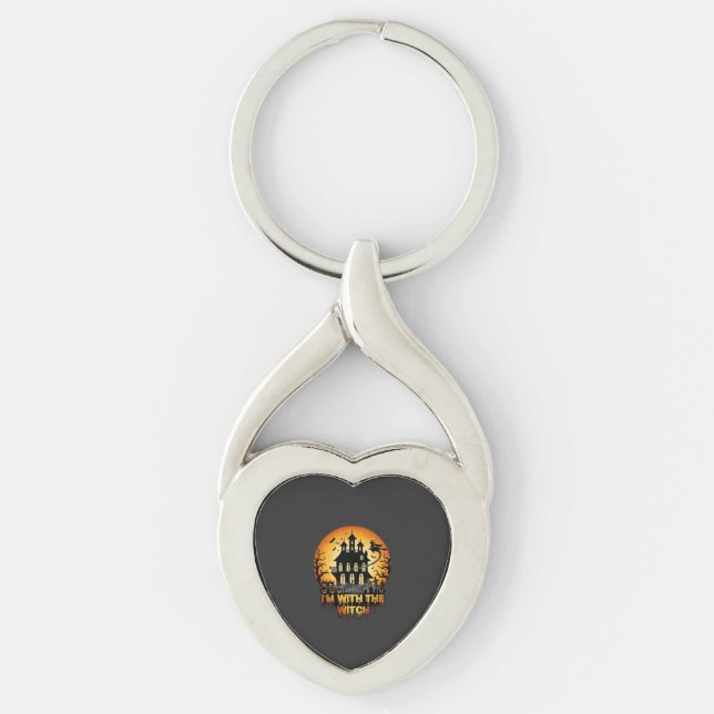 Im Witch Haunted House Full Moon Pumpkins Key Ring (Front)