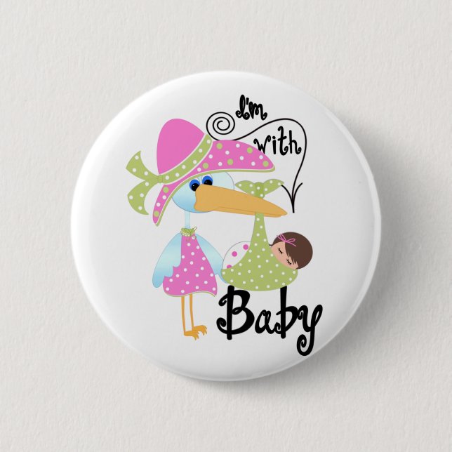 I'm With Baby 6 Cm Round Badge (Front)