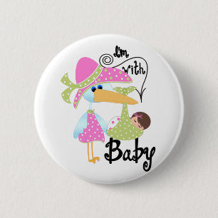 I'm With Baby 6 Cm Round Badge