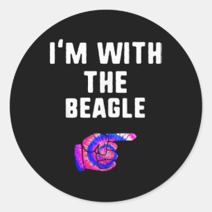 Im With Beagle Tie Dye Halloween Dog Lover Gift Classic Round Sticker