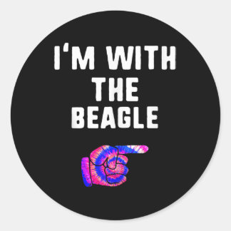 Im With Beagle Tie Dye Halloween Dog Lover Gift Classic Round Sticker