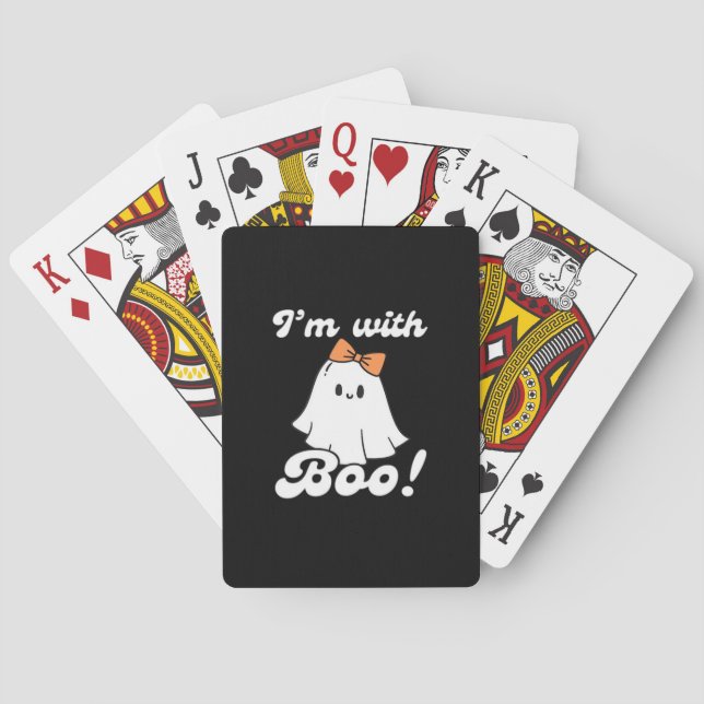 Im With Boo Funny Retro Style Playing Cards (Back)