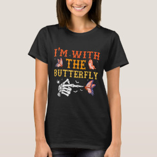I'm With Butterfly Halloween Costume Couples Match T-Shirt