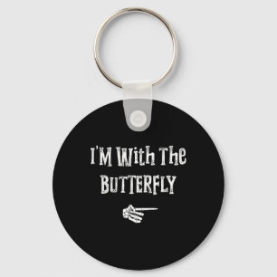 I'm With Butterfly Halloween Costume Funny Couples Key Ring