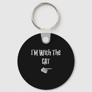 I'm With Cat Halloween Costume Funny Couples Match Key Ring