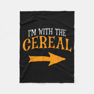 I'm With Cereal Halloween Costume Funny Couples Ce Fleece Blanket