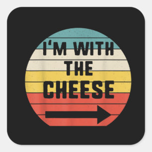 Im With Cheese Halloween Matching Couple Costume Square Sticker