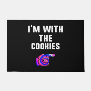 Im With Cookies   Tie Dye Funny Products Doormat