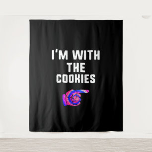 Im With Cookies Tie Dye Funny Products Tapestry