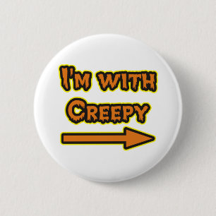 I'm With Creepy Halloween 6 Cm Round Badge