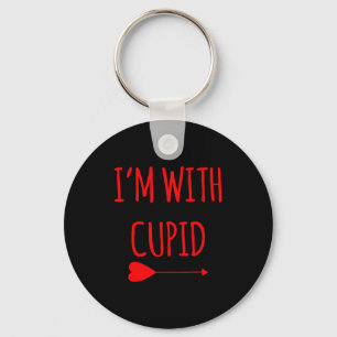 Im With Cupid Funny Valentines Day Gift  Key Ring