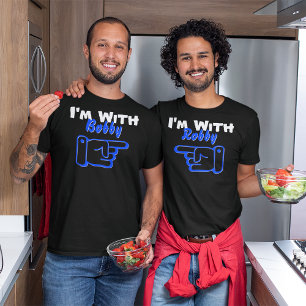 I'm With Custom Name Pointing Left Friend or Twin T-Shirt