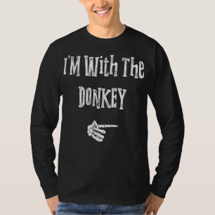 Im With Donkey Halloween Costume Funny Couples T-Shirt
