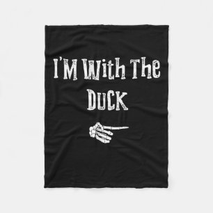 Im With Duck Halloween Costume Funny Couples Match Fleece Blanket