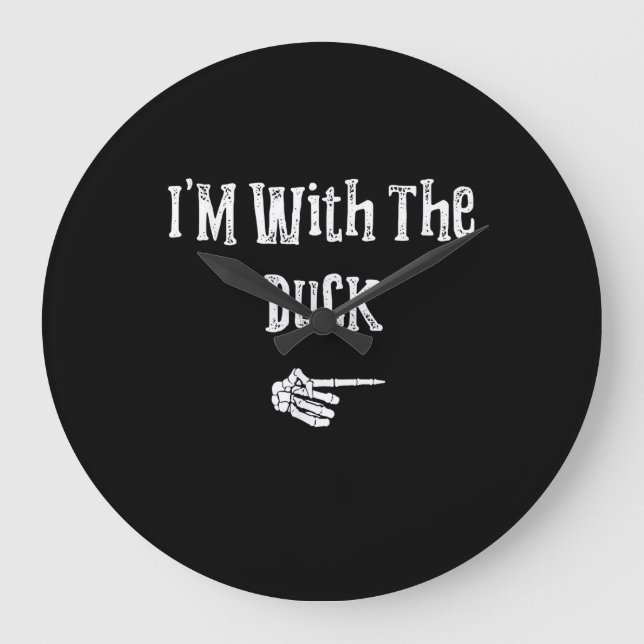Im With Duck Halloween Costume Funny Couples Match Large Clock (Front)
