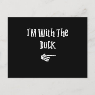 Im With Duck Halloween Costume Funny Couples Match Postcard