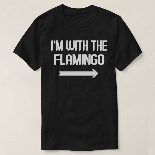 I'm With Flamingo Easy Halloween Matching Couples T-Shirt (Design Front)