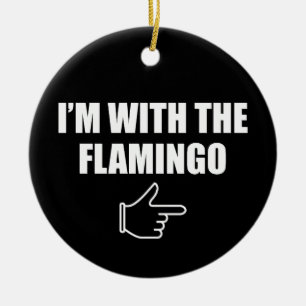 I'm With Flamingo Halloween Costume Matching Flami Ceramic Ornament