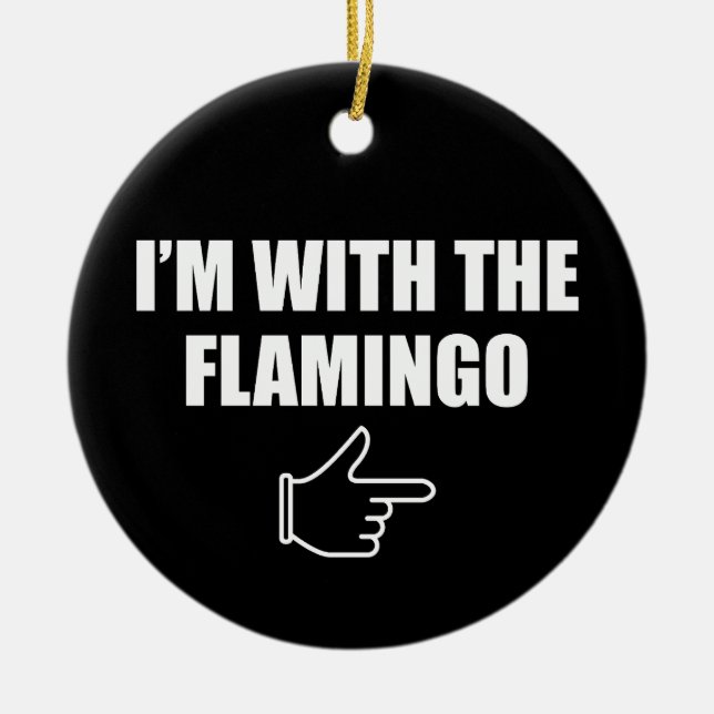 I'm With Flamingo Halloween Costume Matching Flami Ceramic Ornament (Front)