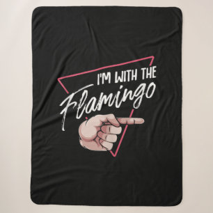 Im With Flamingo Halloween Matching Couple Costume Sherpa Blanket