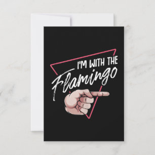 Im With Flamingo Halloween Matching Couple Costume Thank You Card
