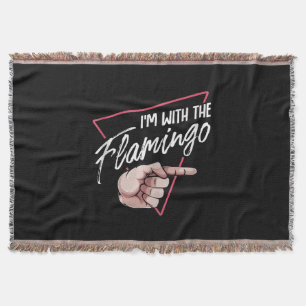 Im With Flamingo Halloween Matching Couple Costume Throw Blanket