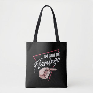 Im With Flamingo Halloween Matching Couple Costume Tote Bag