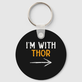 Im with Funny Halloween Matching Couple Costume Key Ring