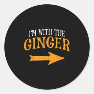 Im With Ginger Halloween Costume Funny Couples Gin Classic Round Sticker