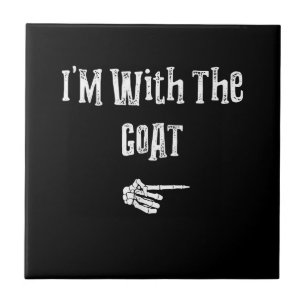 I'm With Goat Halloween Costume Funny Couples Ceramic Tile