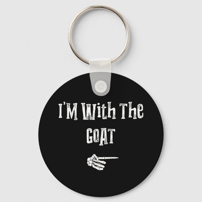 I'm With Goat Halloween Costume Funny Couples Key Ring (Front)
