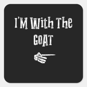 I'm With Goat Halloween Costume Funny Couples Square Sticker