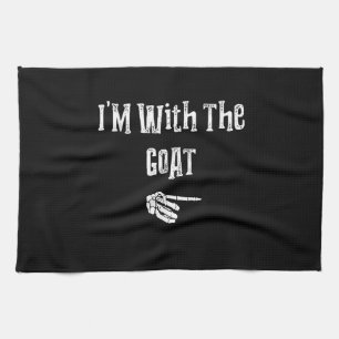 I'm With Goat Halloween Costume Funny Couples Tea Towel