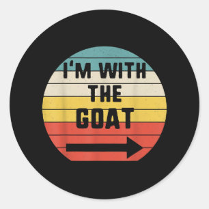 I'm With Goat Halloween Matching Couple Costume Classic Round Sticker