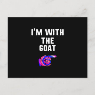 I'm With Goat Tie Dye Halloween Matching Couple Announcement Postcard