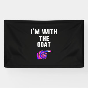 I'm With Goat Tie Dye Halloween Matching Couple Banner