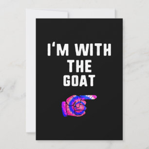 I'm With Goat Tie Dye Halloween Matching Couple Invitation