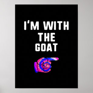 I'm With Goat Tie Dye Halloween Matching Couple Poster