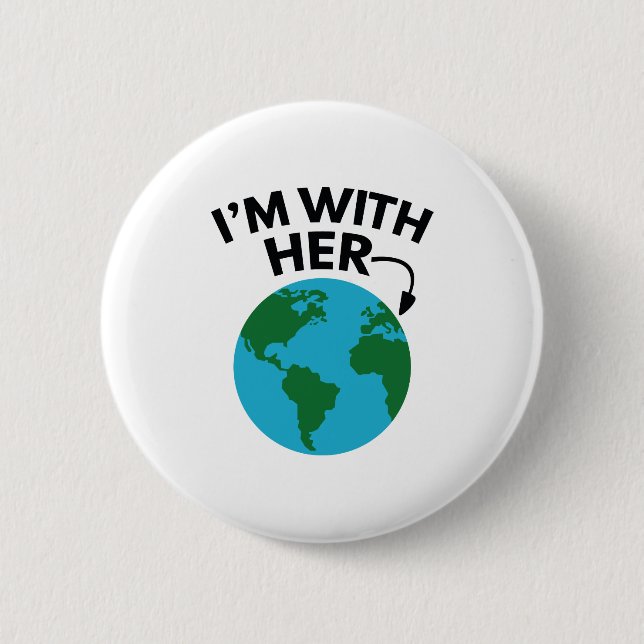 I'm With Her 6 Cm Round Badge (Front)
