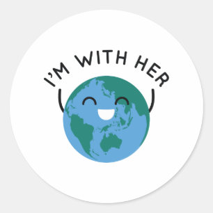 I'm With Her Classic Round Sticker