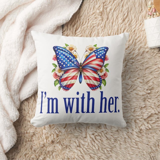 I'm With Her Cute Kamala Harris Butterfly Cushion (Blanket)