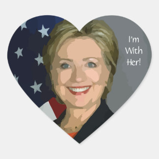 I'm With Her Heart Shaped Hillary Stickers