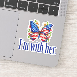 I'm With Her Kamala for President Butterfly Laptop
